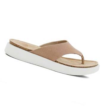 Women's Ecco Corksphere Thong Sandals Brown | SG 167WNB